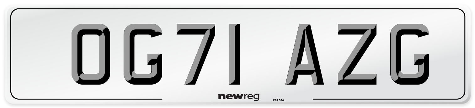 OG71 AZG Number Plate from New Reg